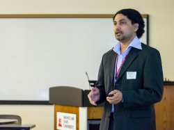 Sushant Singh presents his research.
