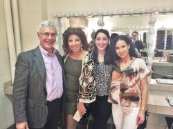 SCM Prof. Larry Weiner, advisor to the Public Relations Student Society of America, comedian Sunda Croonquist and Public Relations Students backstage at the "Jersey Stars" event, benefitting autism NJ.