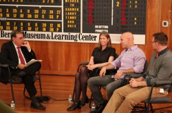 Left to right: Marc Rosenweig; Jane McManus from espnnewyork.com; Jared Max, former ESPN New York and WCBS radio reporter and host; plus Athlete Ally founder Hudson Taylor