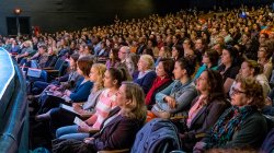 crowd watching presentation
