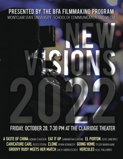 A movie poster featuring names of films for an upcoming film festival