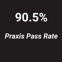 90.5% praxis pass rate