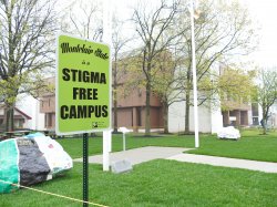 Photo of the Stigma Free Campus sign