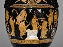 Closeup of classical greek pottery