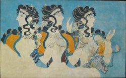3 women drawn in helenic style