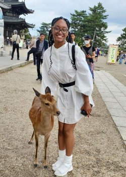 Talyia Griffin with deer