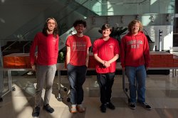 math ambassadors group photo in CELS Atrium