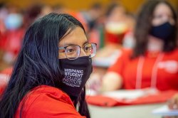 Hispanic Student College Institute attendee wearing a mask