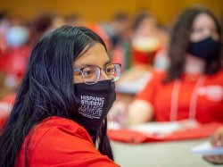 Hispanic Student College Institute attendee wearing a mask