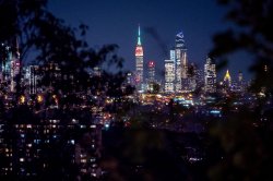 NYC skyline at night from CELS