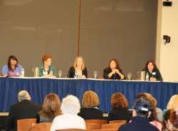 Panel, from left, included Jinisha Patel, Judith Sheft, Lauren Gula, Meiyin Wu and Katherine Herbert. 
