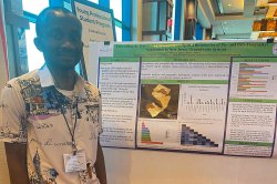Odera Richard Umeh with his poster at the NJWEA Poster Competition