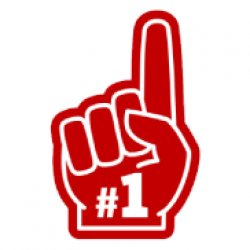 A foam "number one" finger