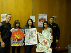 From left to right: Joe Zobel, Fire Safety, Julie Chencinski, 3rd place, Christine Coyle, 1st place, Lara Arbore, 2nd place, and Robert Ferrara, Fire Safety.
