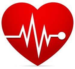 heart with EKG lines