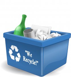 Illustration of a single-stream recycling bin