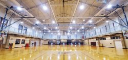 Recreation Center Basketball Courts with newly replaced light fixtures