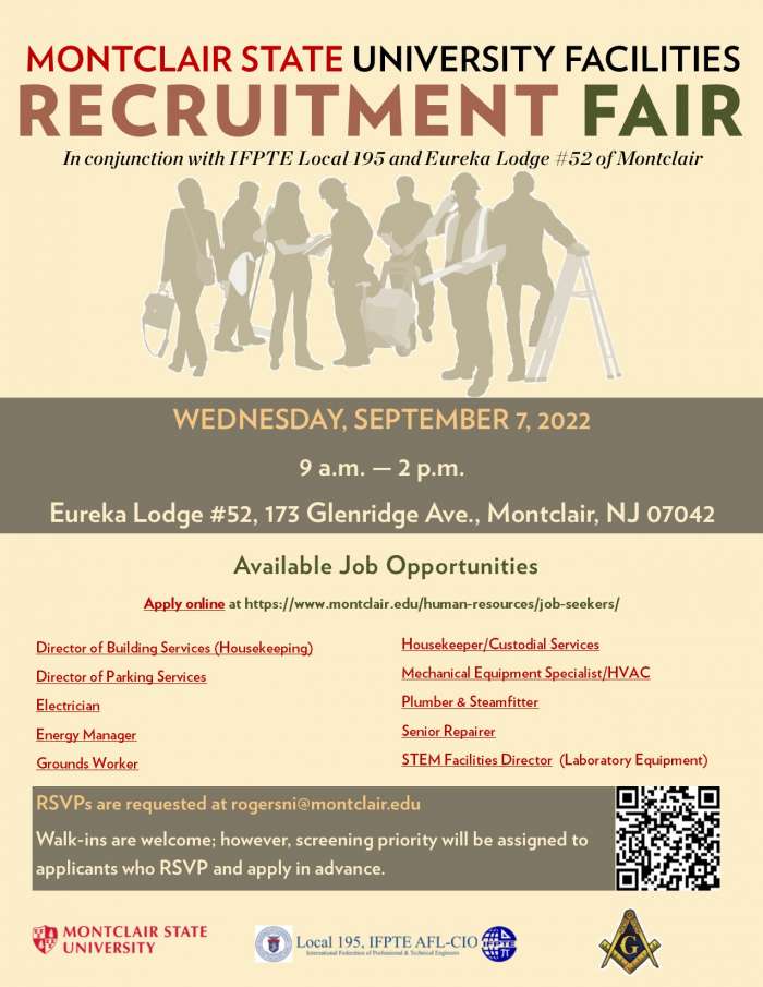 University Facilities Recruitment Fair In Montclair – University