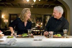 Screenshot from It's Complicated, Meryl Streep laughing with Steve Martin