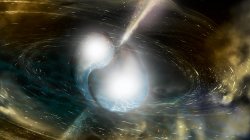 Rendering of neutron star collision