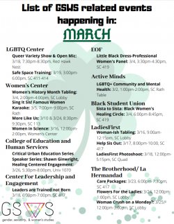 March 2020 events flyer