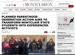Montclairion Cover featuring Planned Parenthood Generation Action