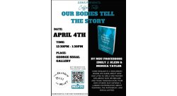 Flyer for book event Our Bodies Tell The Story