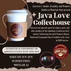 flyer for Open Mic Night at Java Love