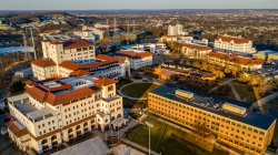 Aerial shot of campus