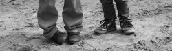 Feet of teens standing