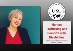 Slide with photo of Liz Kimbel and the Global Survivor Collaborative logo