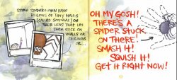 Illustrated page from I'm Trying to Love Spiders by Bethany Barton