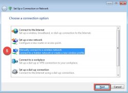 Screenshoot for manual connection to the wirless network on Windows