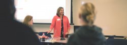 picture of Pam teaching in classroom