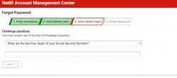 NetID password reset challenge questions