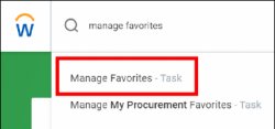 manage favorites task