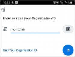 enter organization id screen