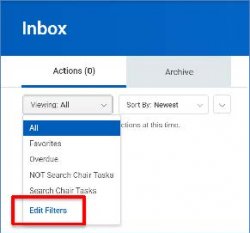 edit filters inbox