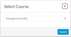 Select course pop-up