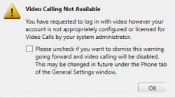 Video calling not available