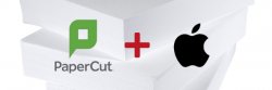 PaperCut plus Apple logo