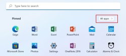 windows start menu with "all apps" highlighted