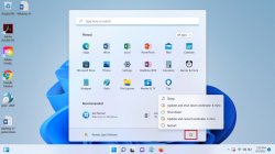 windows start menu with power icon highlighted