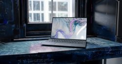 windows computer on ledge