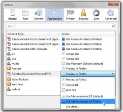To display PDF documents in Adobe Acrobat (from Firefox)