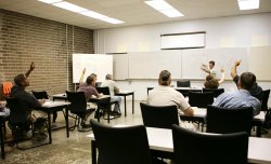 Faculty in workshop classroom