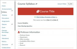 screenshot of Canvas Syllabus page