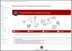 Screenshot of the Empowering Online Teaching and Learning course