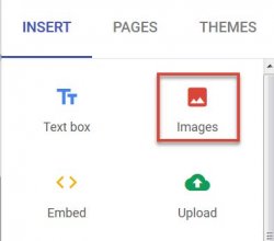 Google sites insert image graphic