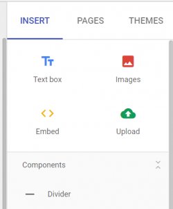 Google sites insert page graphic